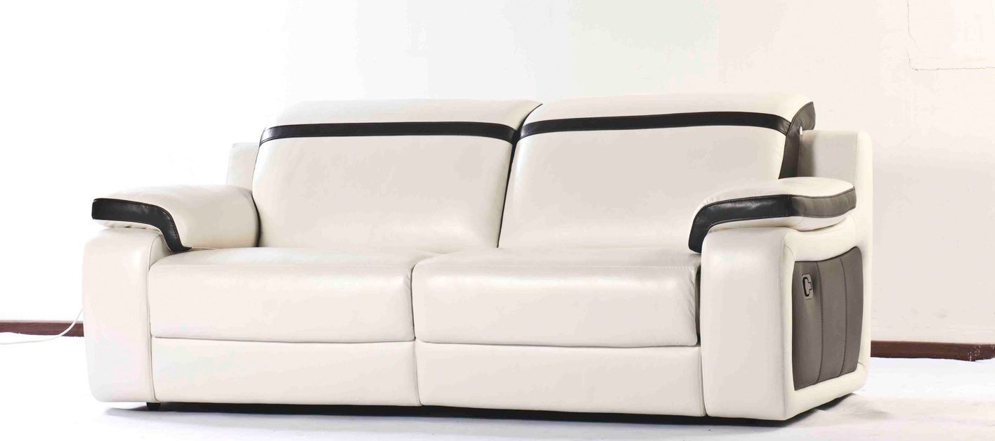 Sofá moderno de couro bicolor